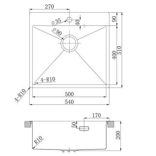 Кухонная мойка Lemark Janga 540 9932112 чёрный матовый